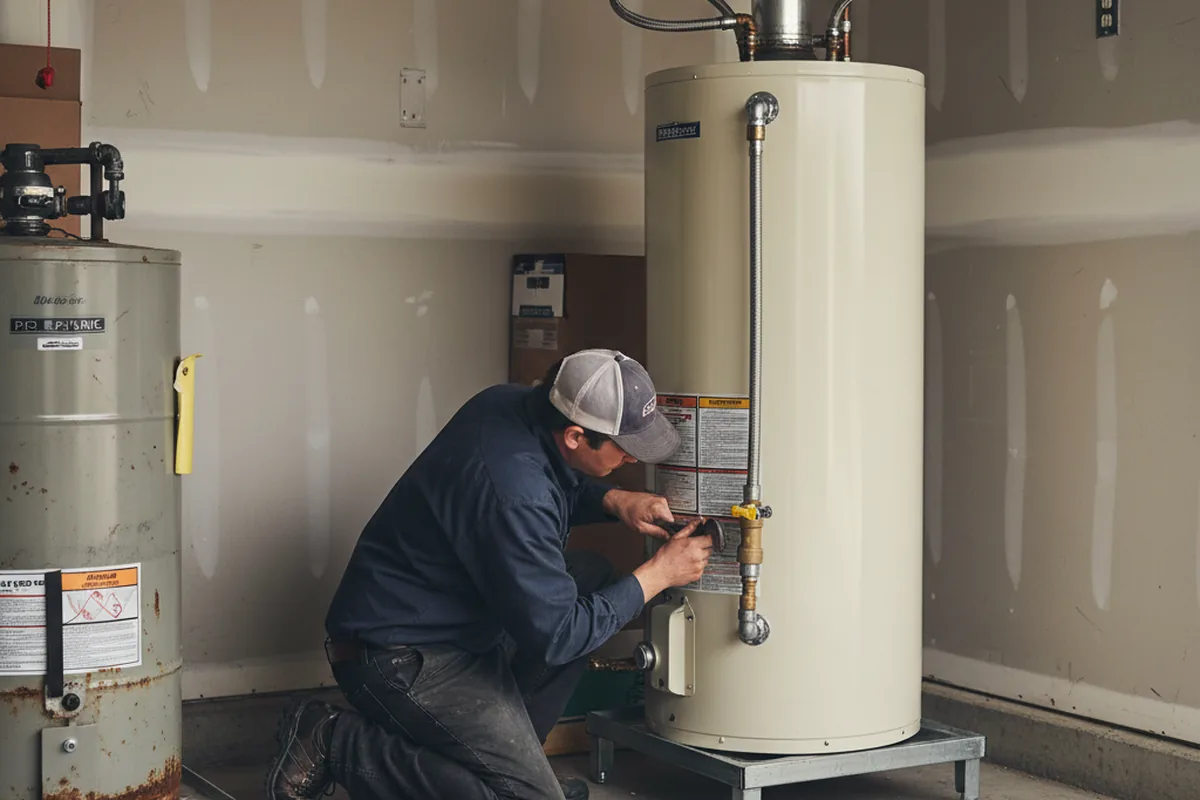 Water heater and shutoff valve replacement in Floyds Knobs