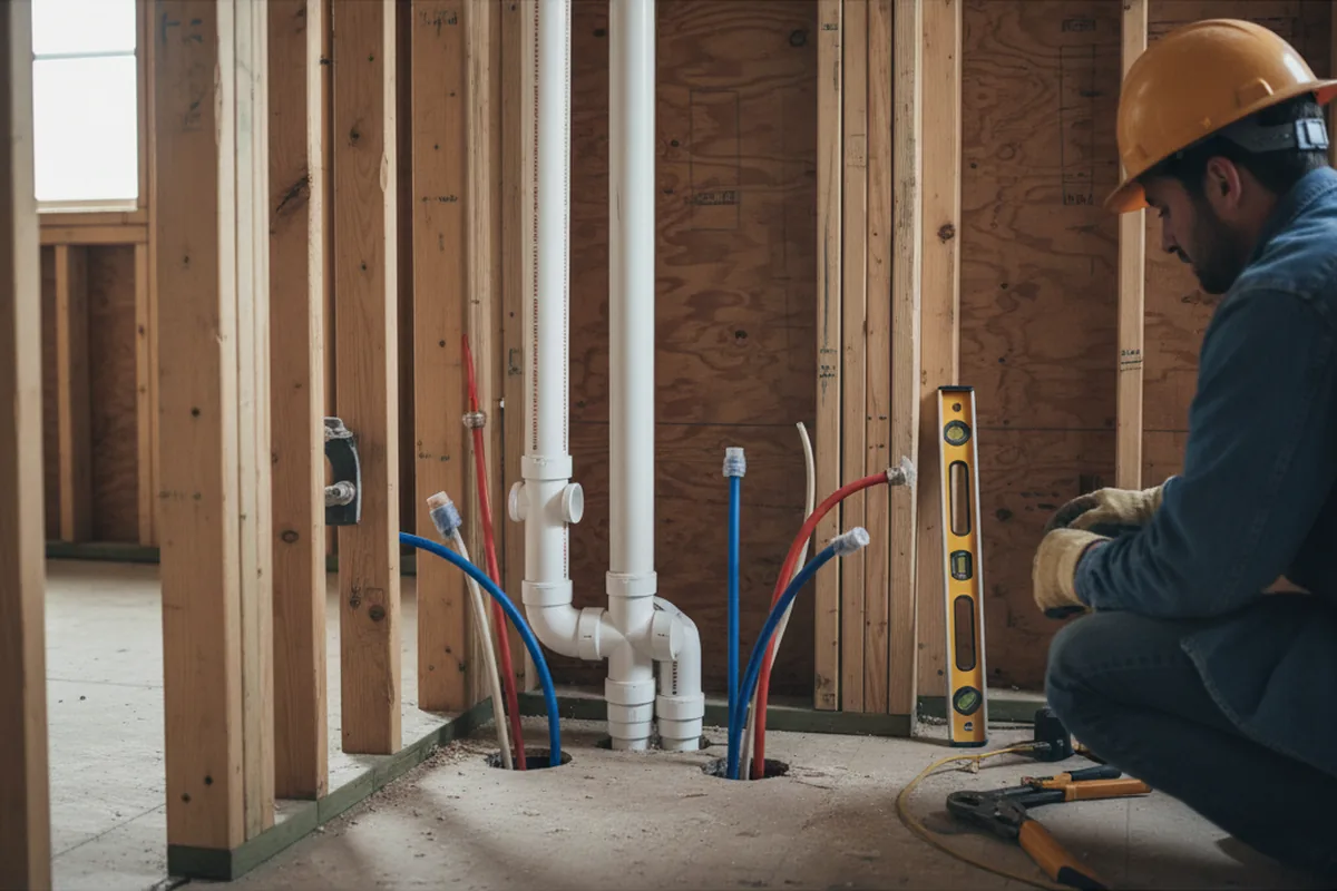 Drain and supply rough-in during Toilet Repair and Installation in Floyds Knobs